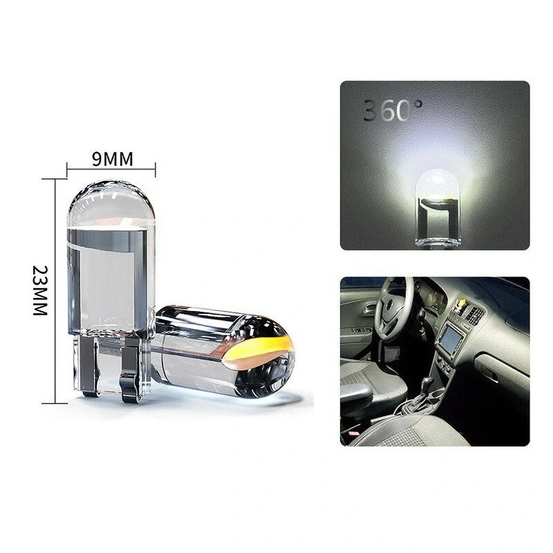 50 X T10 Car Width Light Bulbs Crystal Transparent Integrated LED Small Car Lights Cob High Brightness License Plate Lights Reading Lights — view 7