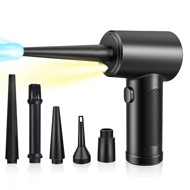 50000 RPM Cordless Portable Compressed Air Duster Rechargeable Wireless Electric Air Keyboard Electronics Cleaner Dust Blower with 3-Speed LED Light — Pricio