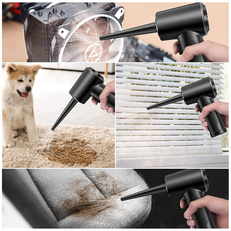 50000 RPM Cordless Portable Compressed Air Duster Rechargeable Wireless Electric Air Keyboard Electronics Cleaner Dust Blower with 3-Speed LED Light — view 6