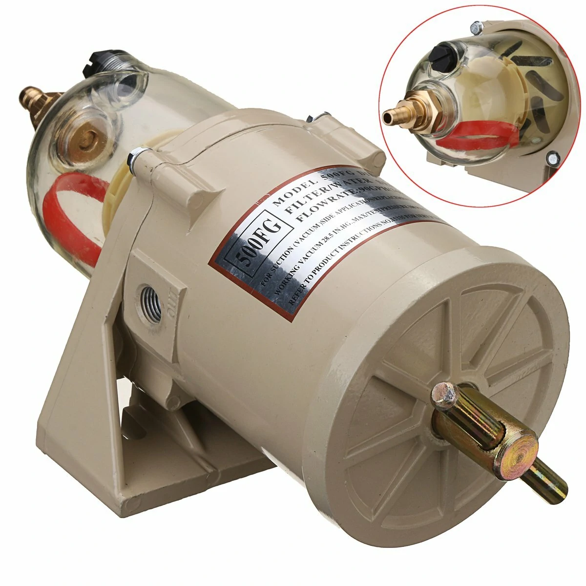 500FG 500FH Diesel Fuel Filter Oil/Water Separator Marine Boat Trucks 90GPH — view 7