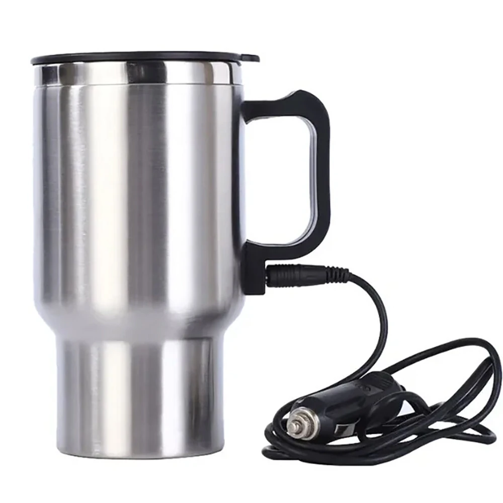 500ML 12V Car Heating Cup Insulated Water Cup Travel Mug Bottle Car Electric Kettle Car Heating Cup Stainless Steel Thermos Heating Water Bottle Car Kettle Thermos Water Tea Milk — view 7