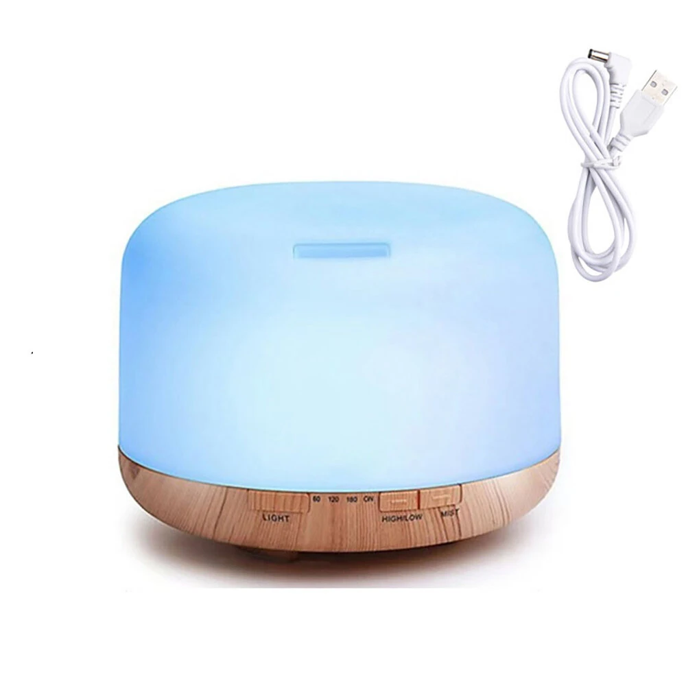 500ML Aromatherapy Diffuser Wood Grain Essential Oil Aromatherapy Humidifier with Remote Control for Home Office — Pricio