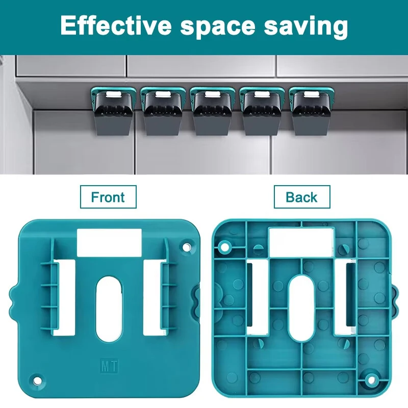 5/10 Pack Battery Storage Rack for 14.4V 18V Li-ion Battery Tools Machine Holder Storage Rack Wall Mount Bracket Fixing — view 3