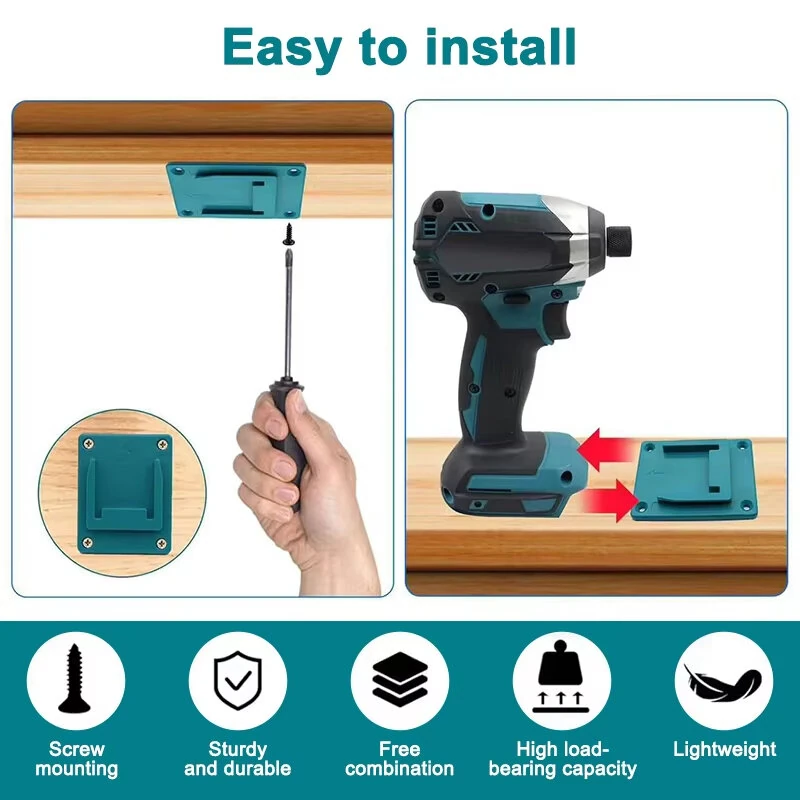 5/10 Pack Battery Storage Rack for 14.4V 18V Li-ion Battery Tools Machine Holder Storage Rack Wall Mount Bracket Fixing — view 5