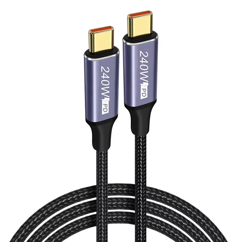 5A 240W USB-C to USB-C Cable PD QC3.0 Fast Charging Data Transmission Tinned Copper Core Line 1M/2M Long for iPhone 16 16 Pro 15 Pro Max for Huawei Pura X for Xiaomi 15pro for Samsung Galaxy S25 Ultra — Pricio