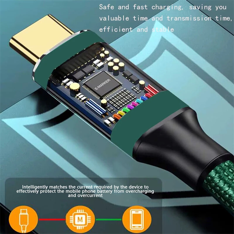 5A 240W USB-C to USB-C Cable PD QC3.0 Fast Charging Data Transmission Tinned Copper Core Line 1M/2M Long for iPhone 16 16 Pro 15 Pro Max for Huawei Pura X for Xiaomi 15pro for Samsung Galaxy S25 Ultra — view 7