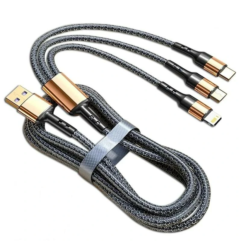 5A USB-A to Type-C/iP/Micro Cable Fast Charging Data Transmission Pure Copper Core Line 1.2M/2M Long for iPhone 12 13 14 14Pro for Huawei Mate50 for Xiaomi 13pro for OPPO Reno9 for Redmi K60 — Pricio