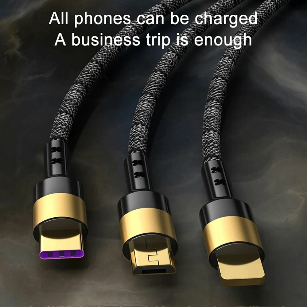 5A USB-A to Type-C/iP/Micro Cable Fast Charging Data Transmission Pure Copper Core Line 1.2M/2M Long for iPhone 12 13 14 14Pro for Huawei Mate50 for Xiaomi 13pro for OPPO Reno9 for Redmi K60 — view 4
