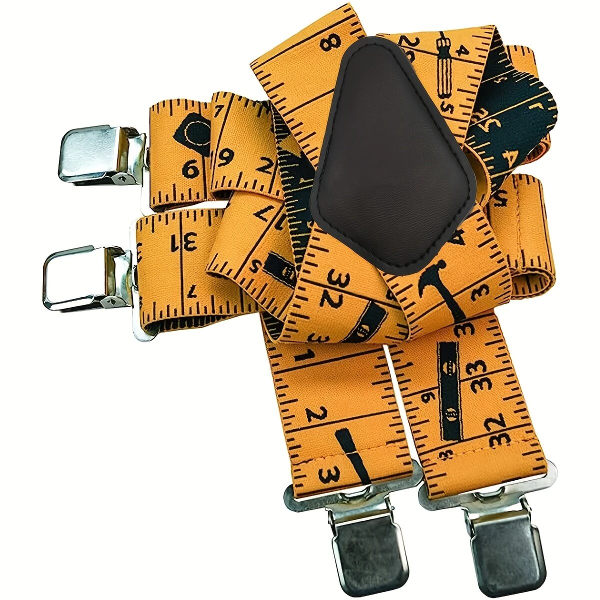 5cm Elastic Ruler Men's Suspender 4 Clips X-shaped Adjustable Casual Trousers Strap for Work Construction Tailoring — view 4