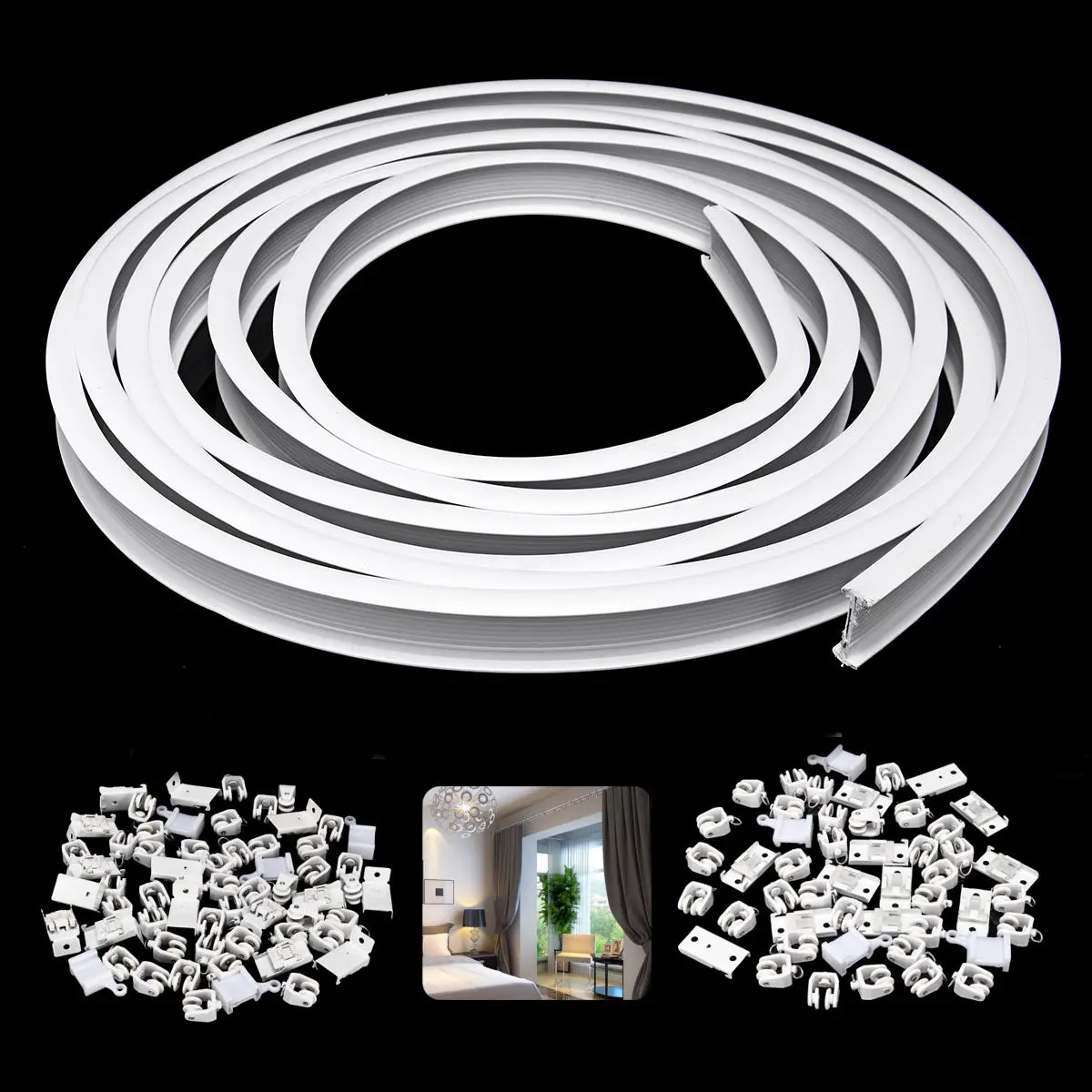 5M Curtains Track Rail Flexible Ceiling Mounted For Straight Slide Window Balcon — Pricio