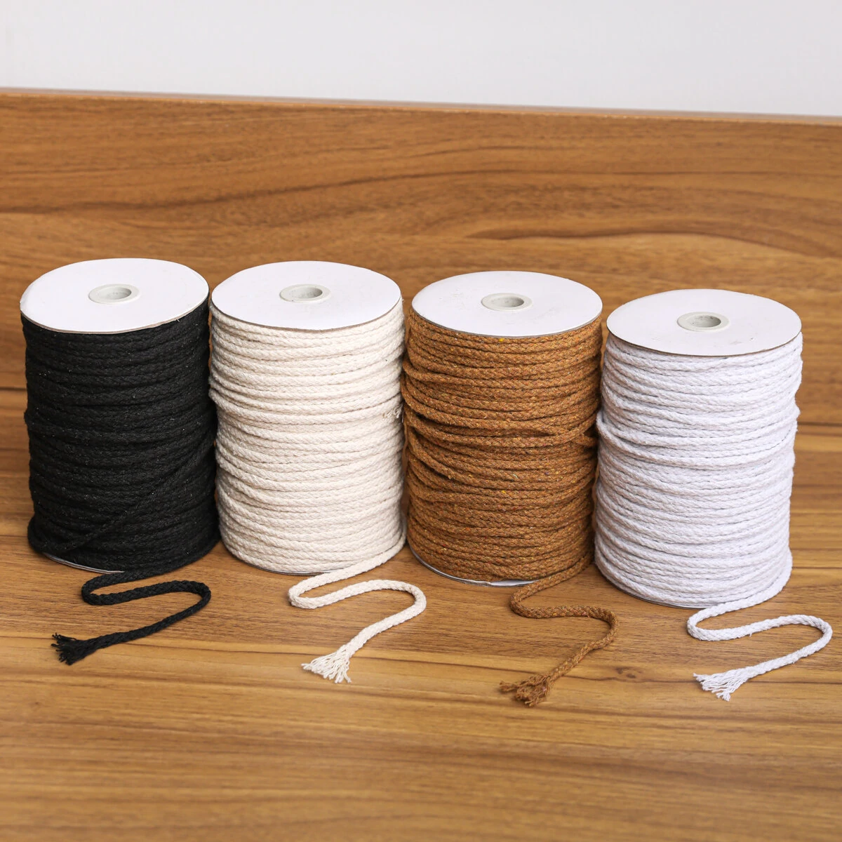 5MM 8-strand 100M Per Roll Cotton Rope Natural Cotton Twisted Macrame Rope String DIY Craft Knitting Making Macrame Cord — Pricio