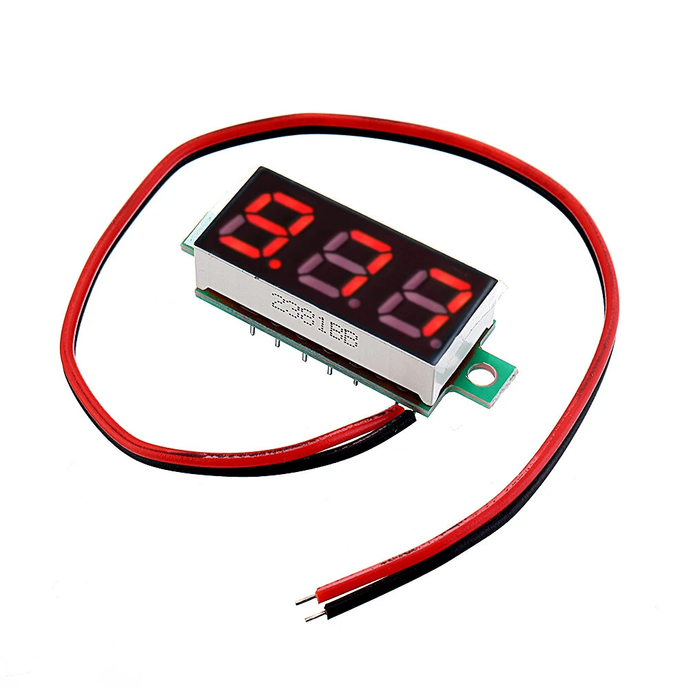 5pcs 0.28 Inch Two-wire 2.5-30V Digital Red Display DC Voltmeter Adjustable Voltage Meter — view 2