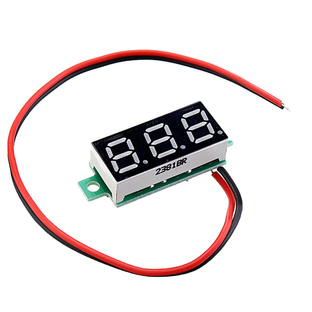 5pcs 0.28 Inch Two-wire 2.5-30V Digital Red Display DC Voltmeter Adjustable Voltage Meter — view 3