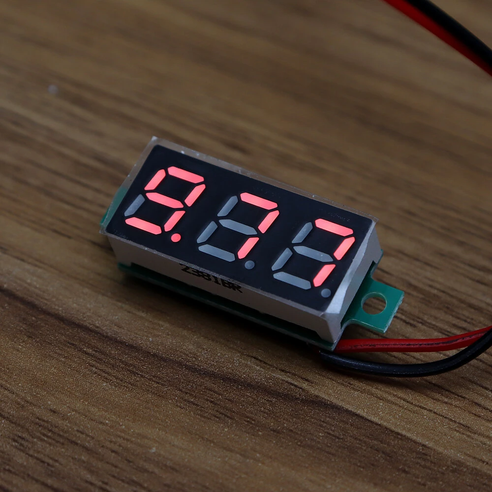 5pcs 0.28 Inch Two-wire 2.5-30V Digital Red Display DC Voltmeter Adjustable Voltage Meter — view 9