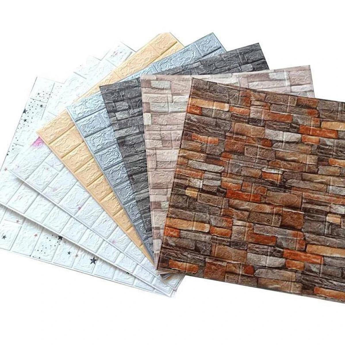 5Pcs 3D Soft Tile Brick Wall Sticker Self-adhesive Waterproof Foam Panel 38*35cm — Pricio