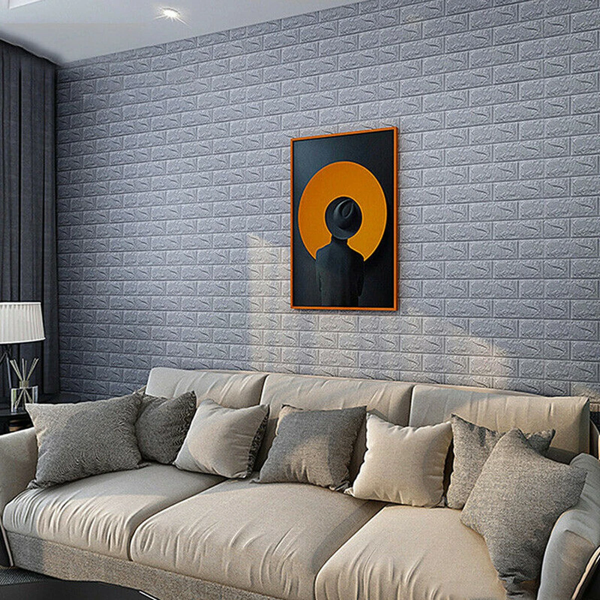 5Pcs 3D Soft Tile Brick Wall Sticker Self-adhesive Waterproof Foam Panel 38*35cm — view 3