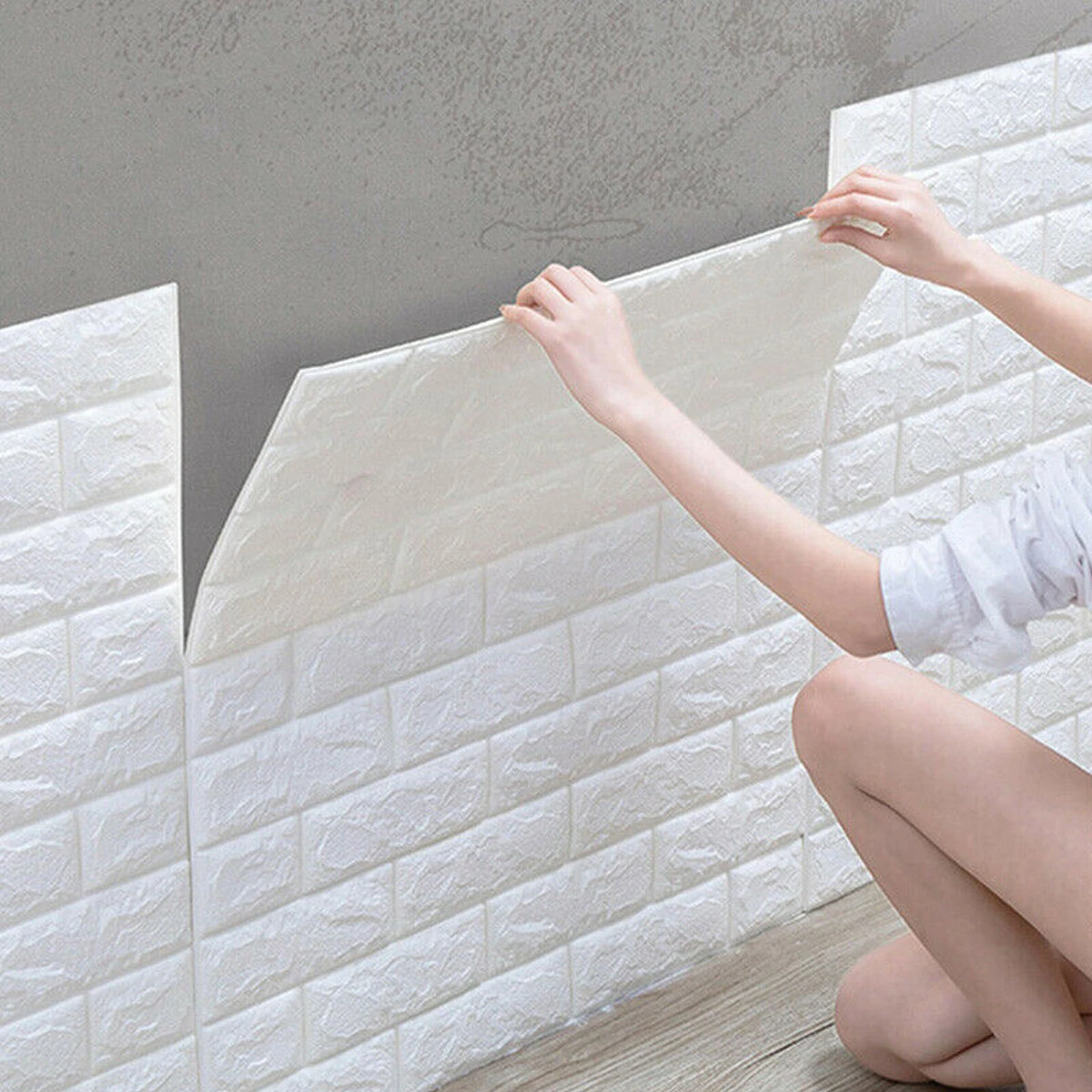5Pcs 3D Soft Tile Brick Wall Sticker Self-adhesive Waterproof Foam Panel 38*35cm — view 6