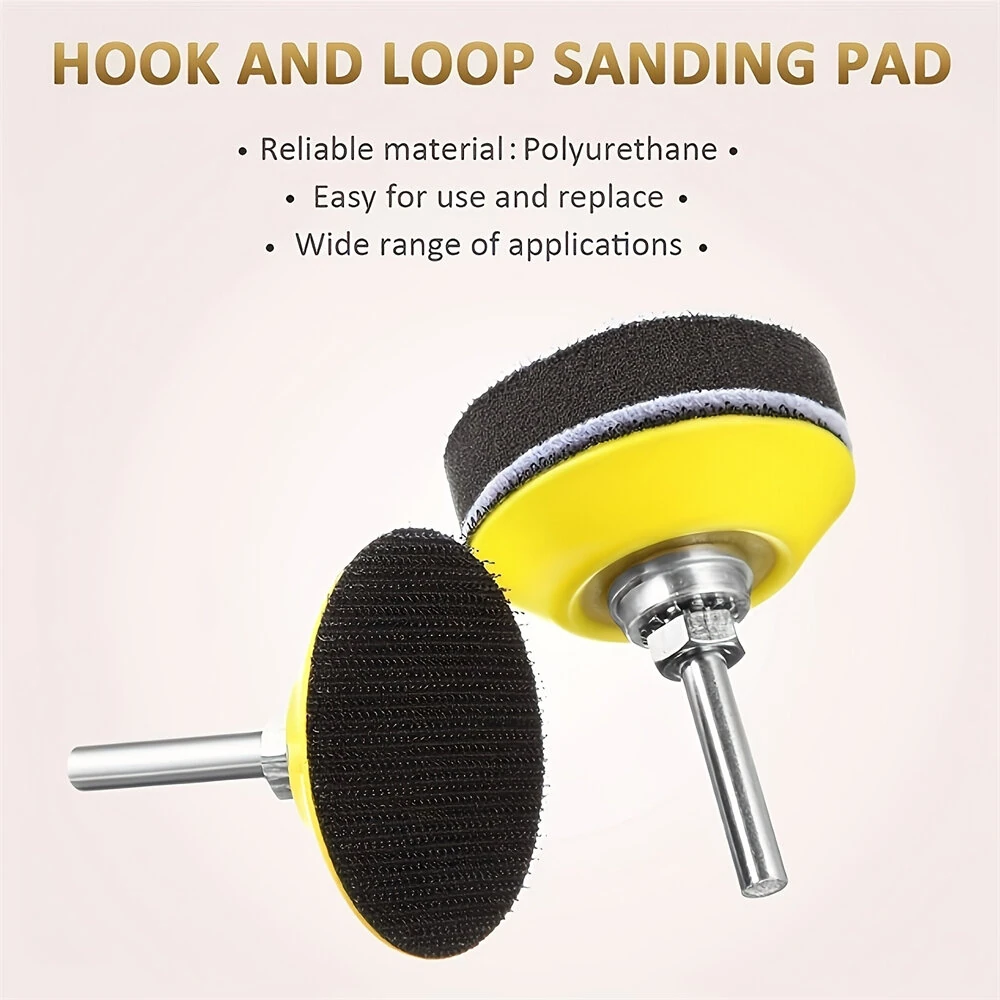 5pcs Hook and Loop Sanding Pads for Drill Attachment 2 Inch Foam Backing Compatible with Angle Grinders Sanding Polishing Pads 1/4 Shank — view 4
