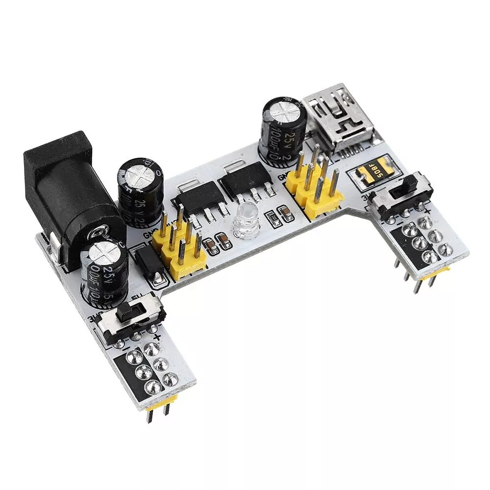 5Pcs MB102 2 Channel 3.3V 5V Breadboard Power Supply Module White Breadboard Dedicated Power Module MB-102 Solderless Bread Board — view 4