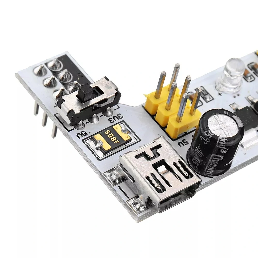 5Pcs MB102 2 Channel 3.3V 5V Breadboard Power Supply Module White Breadboard Dedicated Power Module MB-102 Solderless Bread Board — view 9