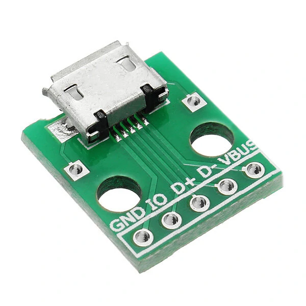 5pcs Micro USB To Dip Female Socket B Type Microphone 5P Patch To Dip 2.54mm Pin — view 2