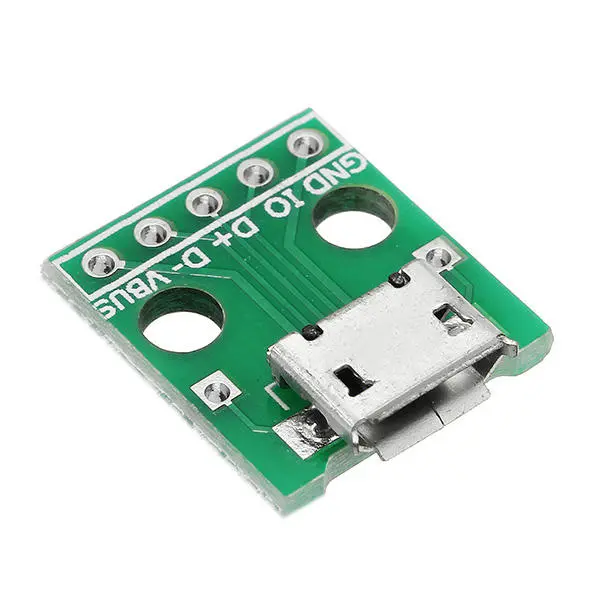 5pcs Micro USB To Dip Female Socket B Type Microphone 5P Patch To Dip 2.54mm Pin — view 4