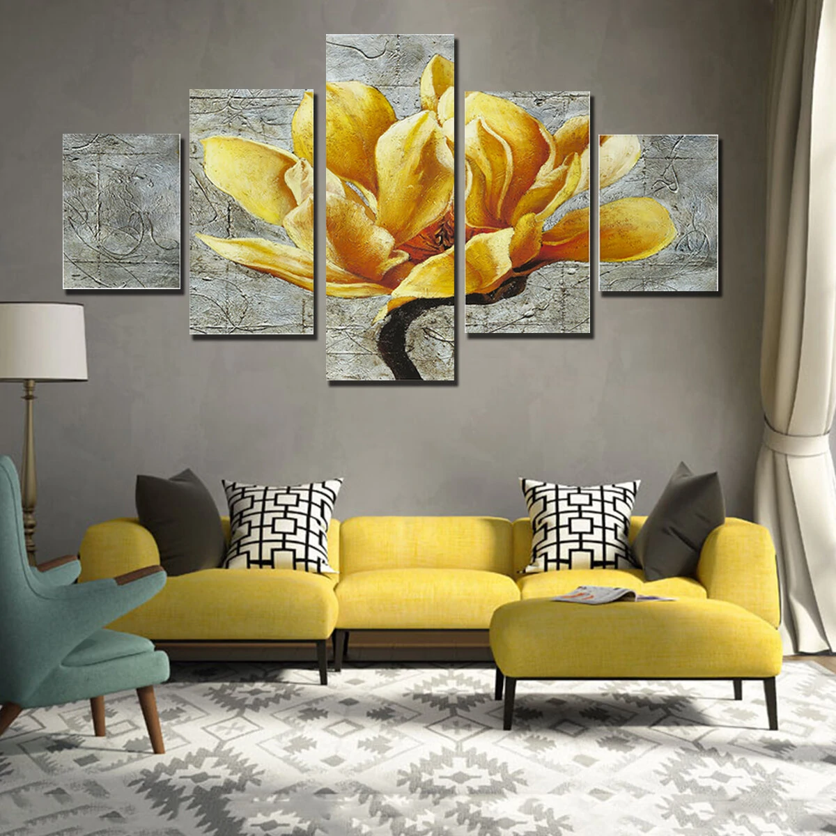 5Pcs Unframed Modern Art Oil Paintings Print Canvas Picture Home Wall Room Decor — Pricio