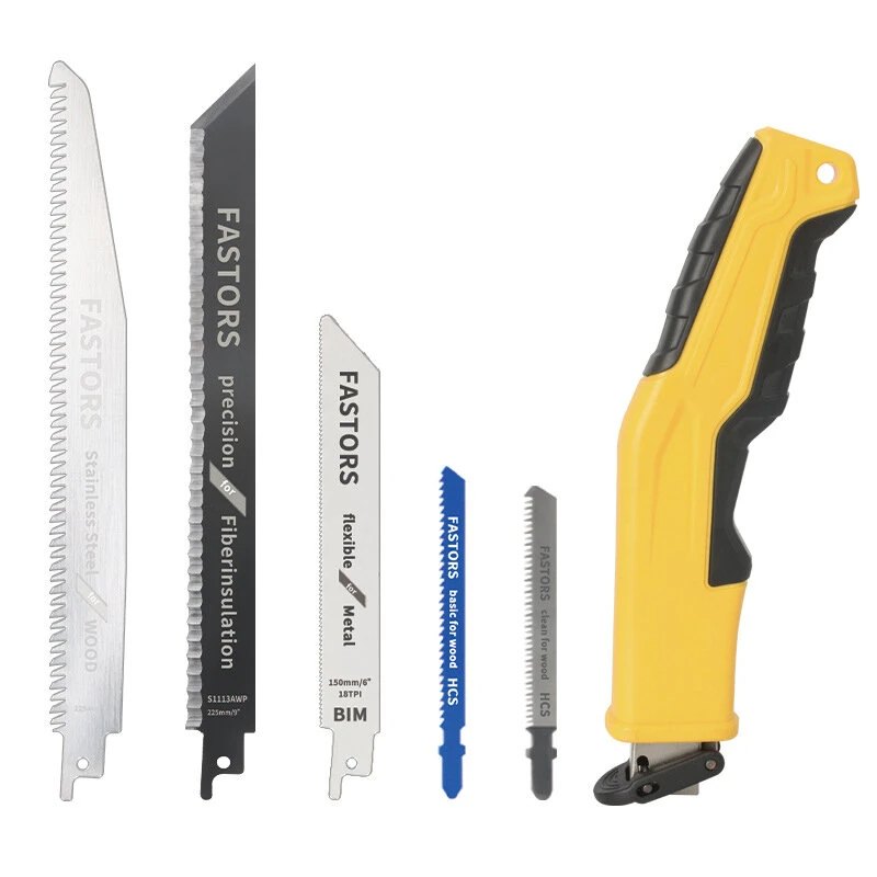 6-in-1 Multifunctional Reciprocating Saw Ergonomic ABS Handle Interchangeable Blades for Wood Metal PVC Cutting Adjustable Length Portable Tool — view 2