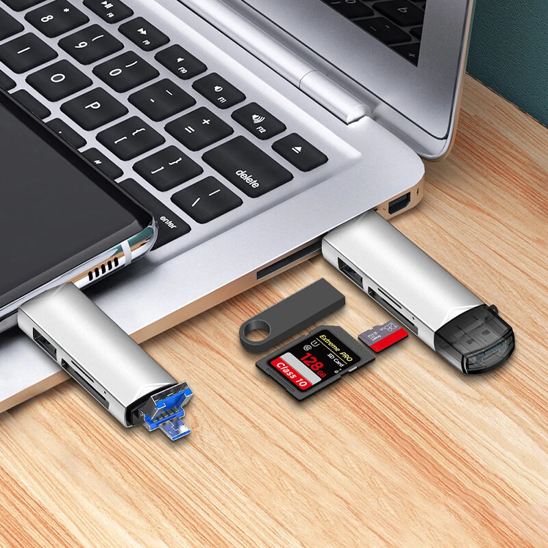 6-in-1 OTG Type-C&USB Card Reader with Flash Disk SD/TF Interface Multifunctional USB Adapter for Phone Laptop Computer — view 6