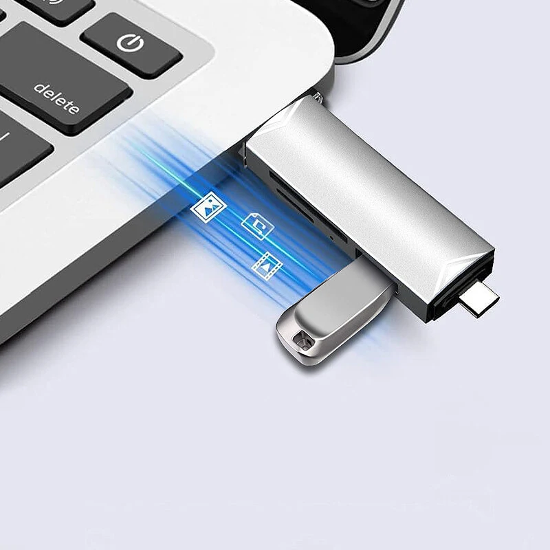 6-in-1 OTG Type-C&USB Card Reader with Flash Disk SD/TF Interface Multifunctional USB Adapter for Phone Laptop Computer — view 7