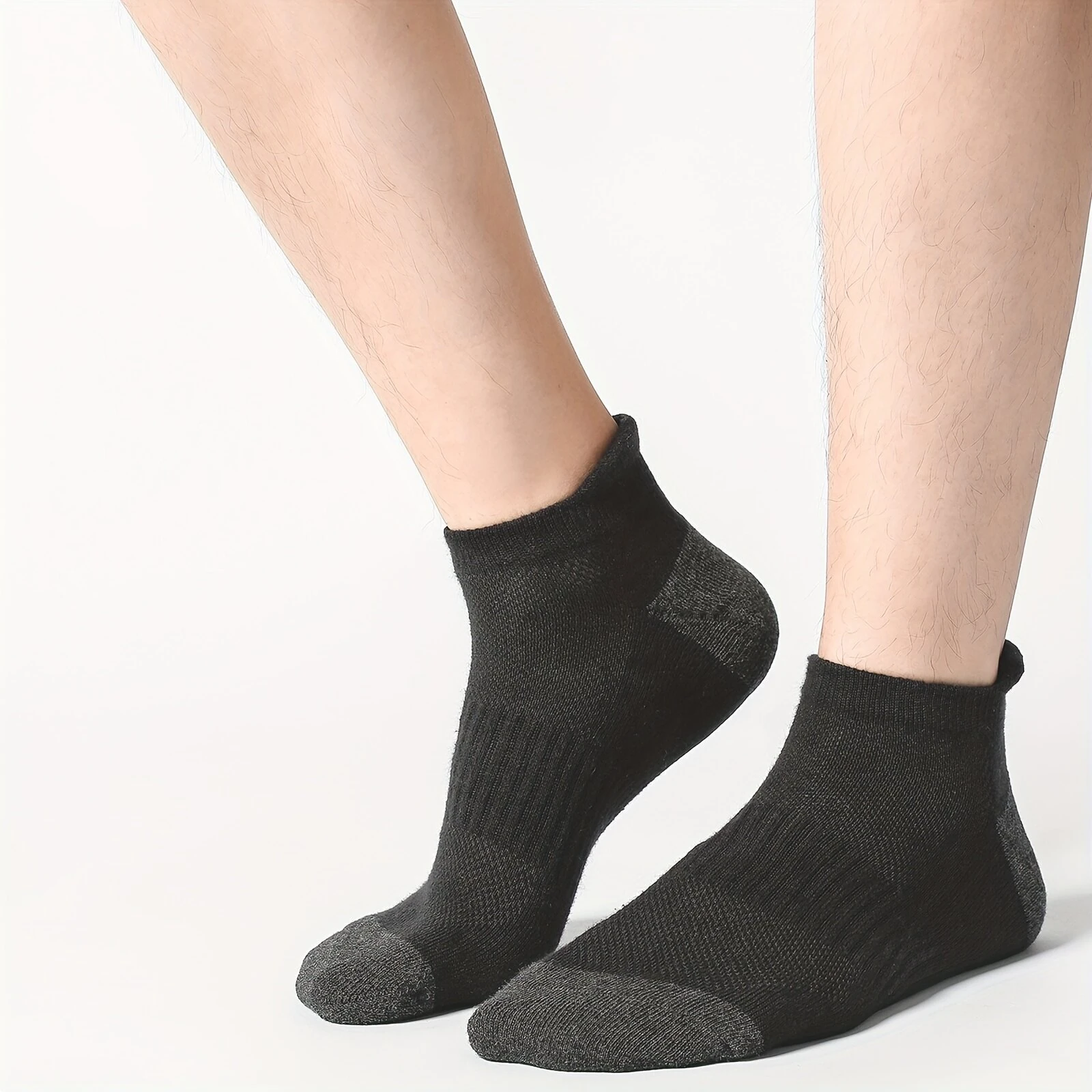 6 Pair Cotton Men Socks Comfy Solid Color Male's Short Sock Summer Cycling Breathable Mesh Running Ankle Socks — view 6