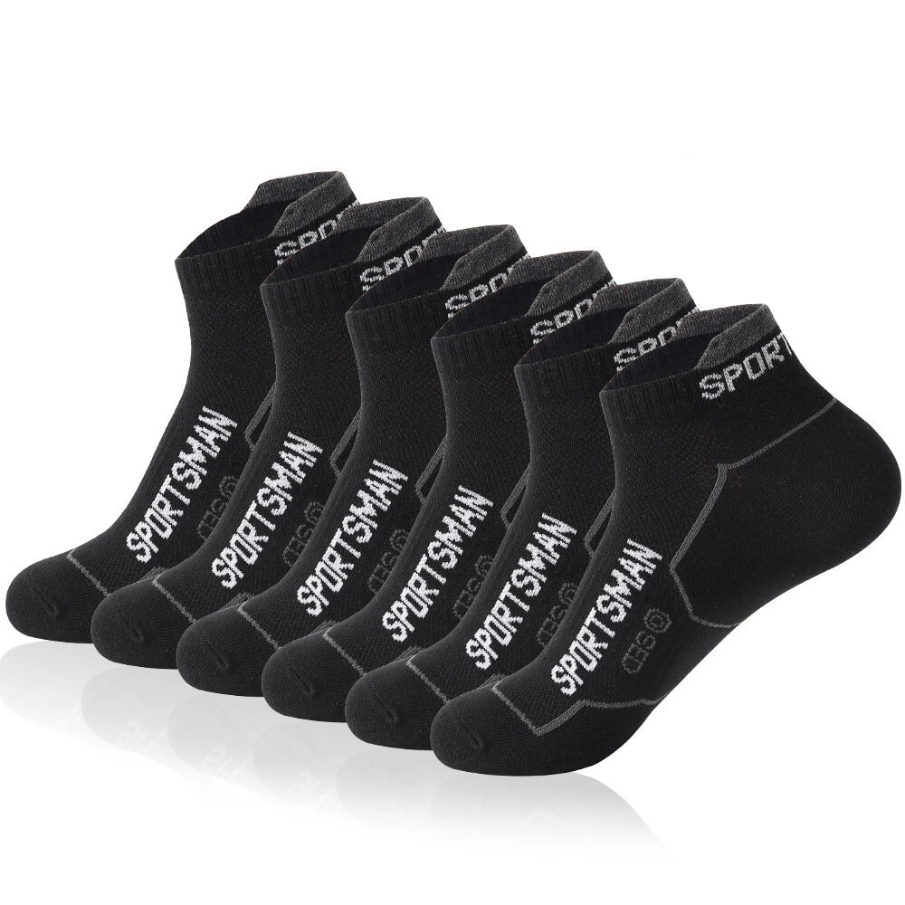6 Pairs High Quality Men's Socks Summer Man Short Socks Breathable Ankle Cotton Socks Sports Black Thin Cut Run Socks — view 10