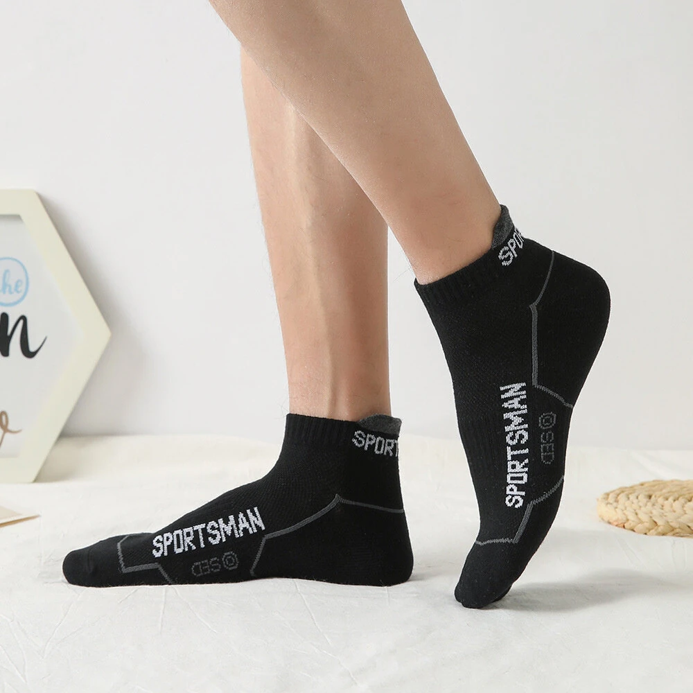 6 Pairs High Quality Men's Socks Summer Man Short Socks Breathable Ankle Cotton Socks Sports Black Thin Cut Run Socks — view 3