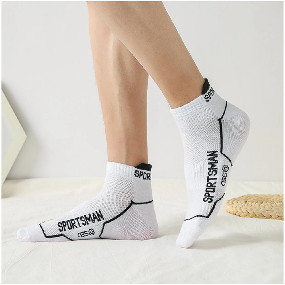 6 Pairs High Quality Men's Socks Summer Man Short Socks Breathable Ankle Cotton Socks Sports Black Thin Cut Run Socks — view 4