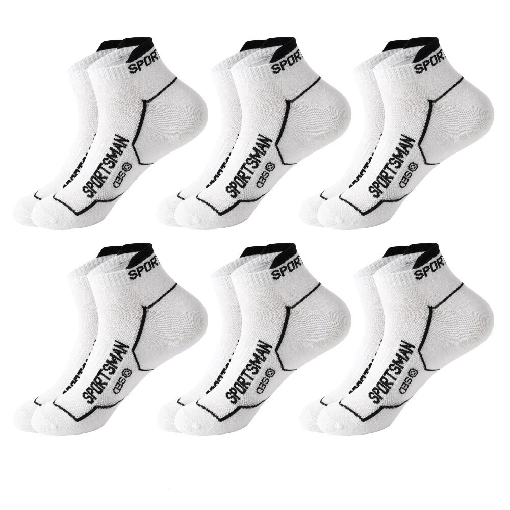 6 Pairs High Quality Men's Socks Summer Man Short Socks Breathable Ankle Cotton Socks Sports Black Thin Cut Run Socks — view 7