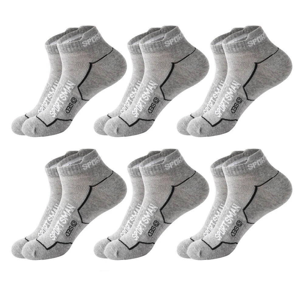 6 Pairs High Quality Men's Socks Summer Man Short Socks Breathable Ankle Cotton Socks Sports Black Thin Cut Run Socks — view 8