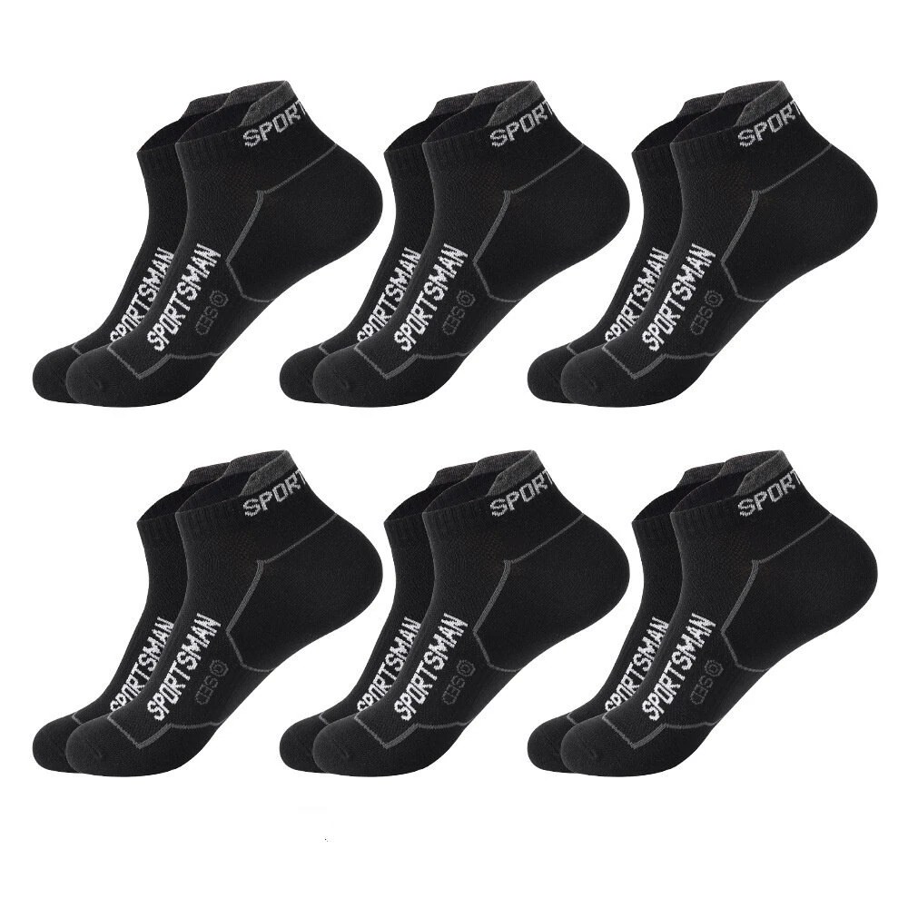 6 Pairs High Quality Men's Socks Summer Man Short Socks Breathable Ankle Cotton Socks Sports Black Thin Cut Run Socks — view 9