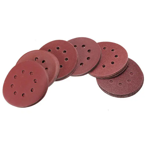 60Pcs 5 Inch 8-hole Hook Loop Sanding Discs Sandpaper 60/80/120/180/240/320 Grit — Pricio
