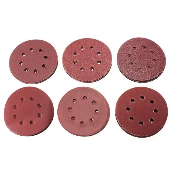 60Pcs 5 Inch 8-hole Hook Loop Sanding Discs Sandpaper 60/80/120/180/240/320 Grit — view 5
