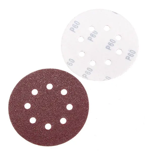 60Pcs 5 Inch 8-hole Hook Loop Sanding Discs Sandpaper 60/80/120/180/240/320 Grit — view 7