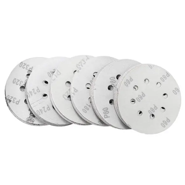 60Pcs 5 Inch 8-hole Hook Loop Sanding Discs Sandpaper 60/80/120/180/240/320 Grit — view 8