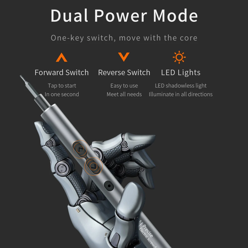 62-in-1 High-Speed Adjustable Electric Screwdriver with 48 Precision S2 Bits Lengthened Bits for Complex Tasks 330mAh Battery Type-C Charging Compact Portable DIY Repair Tool Set with Additional Accessories — view 3