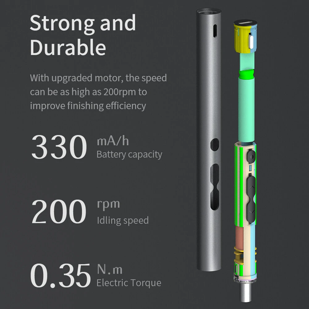 62-in-1 High-Speed Adjustable Electric Screwdriver with 48 Precision S2 Bits Lengthened Bits for Complex Tasks 330mAh Battery Type-C Charging Compact Portable DIY Repair Tool Set with Additional Accessories — view 4