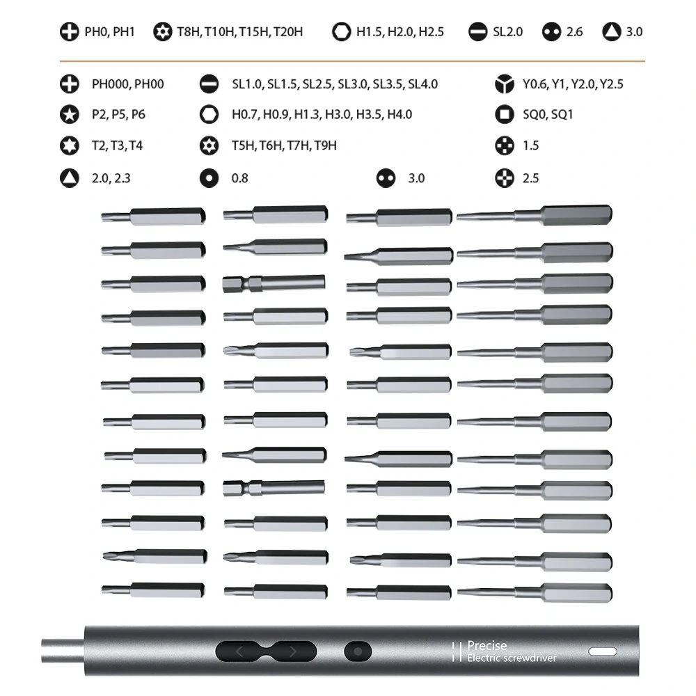 62-in-1 High-Speed Adjustable Electric Screwdriver with 48 Precision S2 Bits Lengthened Bits for Complex Tasks 330mAh Battery Type-C Charging Compact Portable DIY Repair Tool Set with Additional Accessories — view 8