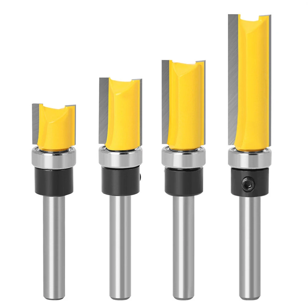 6.35mm Shank Router Bit Pattern Flush Trim Blade Bearing 1/2" Straight End Mill Slotting Milling Cutter For Woodworking Dia 12.7mm — Pricio