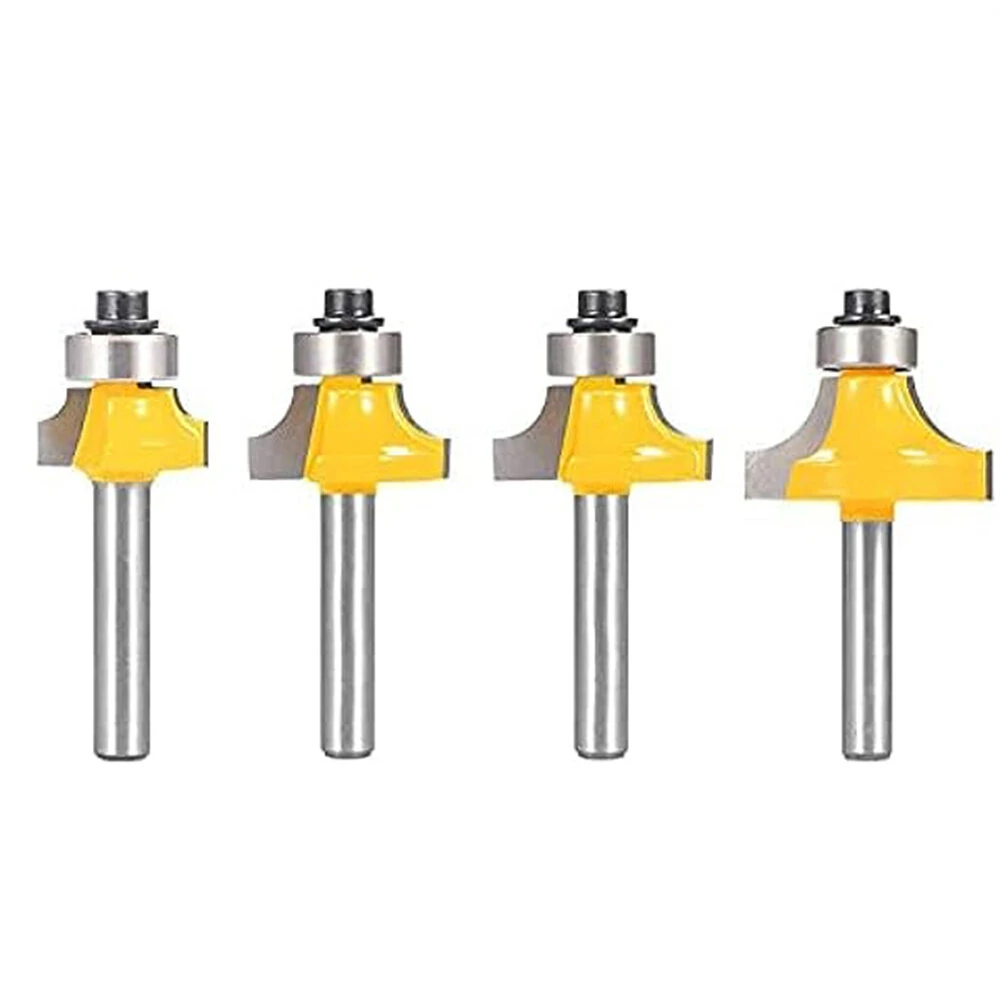 6.35mm Shank Router Bits Set Corner Round Over High quality Alloy Corner Rounding Milling Cutter With Bearing For Wood Woodworking Tool — Pricio