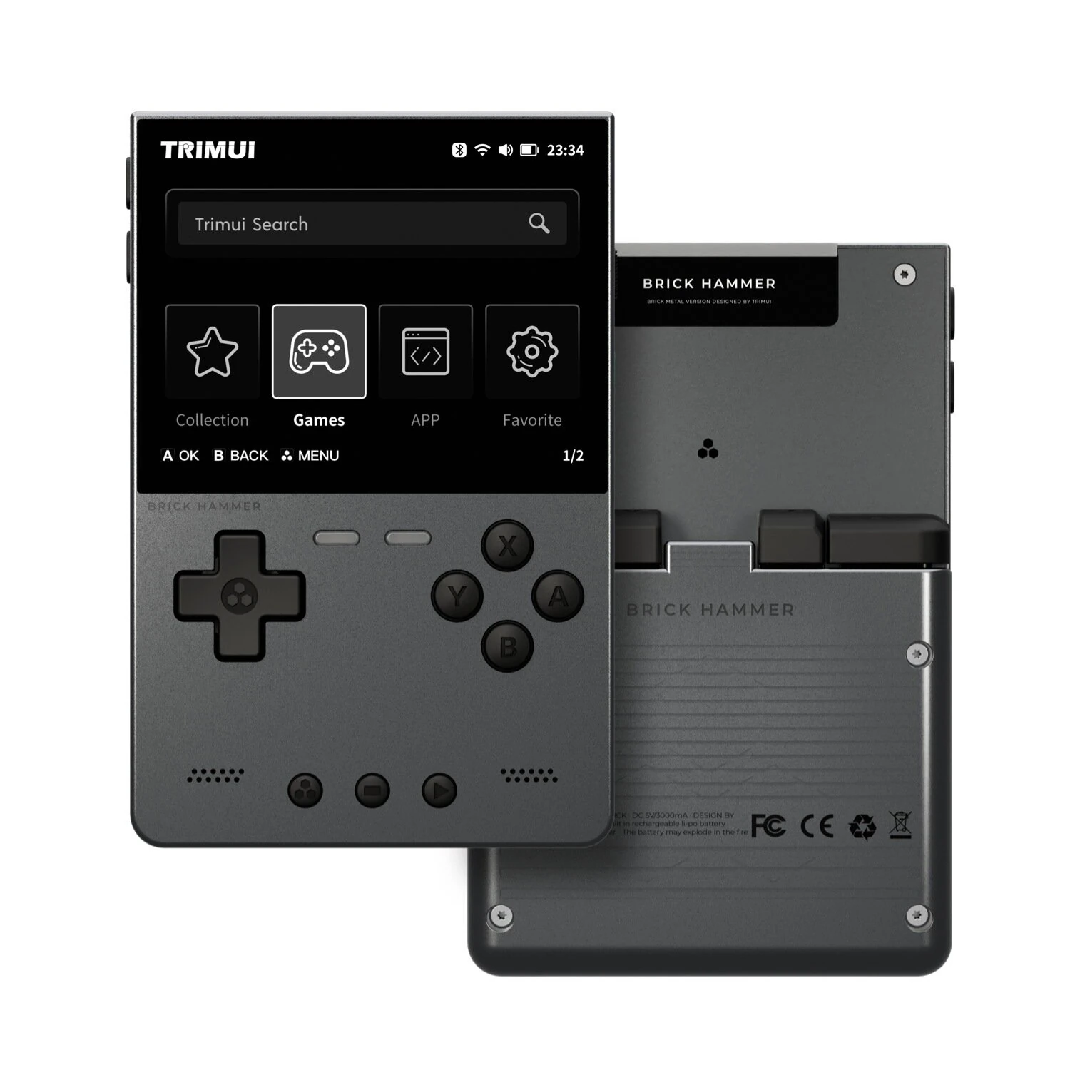 [64G] TRIMUI BRICK Hammer Handheld Gaming Console 13000+ Games Open-Source System 3.2-inch IPS Screen Allwinnder A133plus Quad-core Support WiFi & bluetooth Video Game Player Built-in Dual Stereo Speakers 3000mAh Rechargeable Retro Game Console — TRIMUI