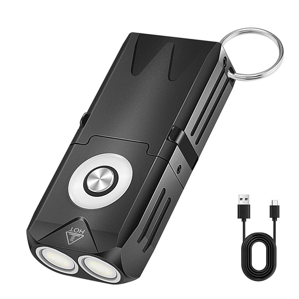 650 Lumens Portable Outdoor Emergency Magnetic EDC Flashlight - White Light + RGB Aluminum Alloy Keychain Light with Type-C Rechargeable LED Keychain Light — view 3