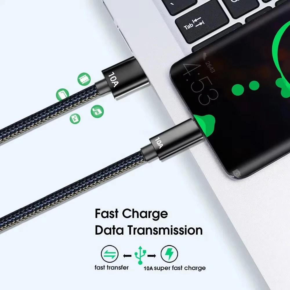 6A 120W USB-A to Type-C Cable Fast Charging Data Transmission Copper Cord Line 1M/2M Long for iPhone 16 15 15 Plus for Huawei Mate XT for Xiaomi MIX Fold4 for Samsung Galaxy Z Fold6 — view 4