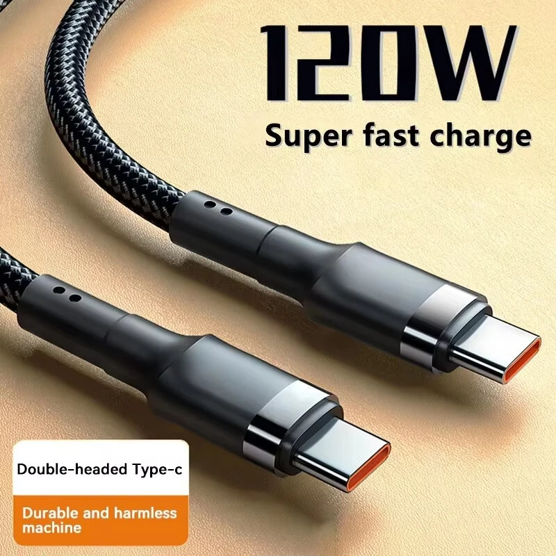 6A PD120W Type-C to Type-C Cable PD Fast Charging Data Transmission Copper Core Line 1M/2M Long for iPhone 17 17Pro 16 Pro Max 15 14 for Xiaomi 17pro for Huawei Mate XTs for OPPO — view 2